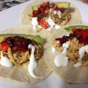 Instant Pot Chicken Tacos with Strawberry Salsa
